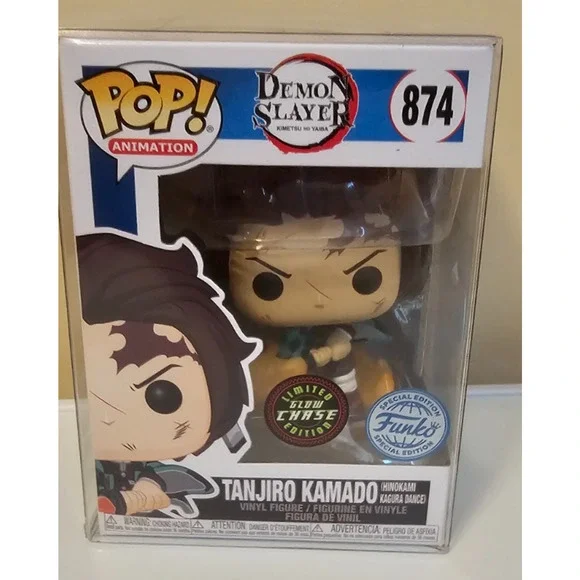Funko Pop! 874 Demon Slayer Tanjiro Kamado Chase Glow w/ soft Protecter - Picture 1 of 4
